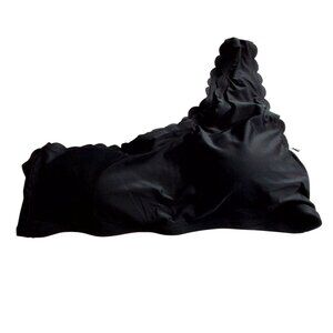 J.Crew Black Scalloped Bikini Top Size 2X Nylon/Elastane Womens Swimwear